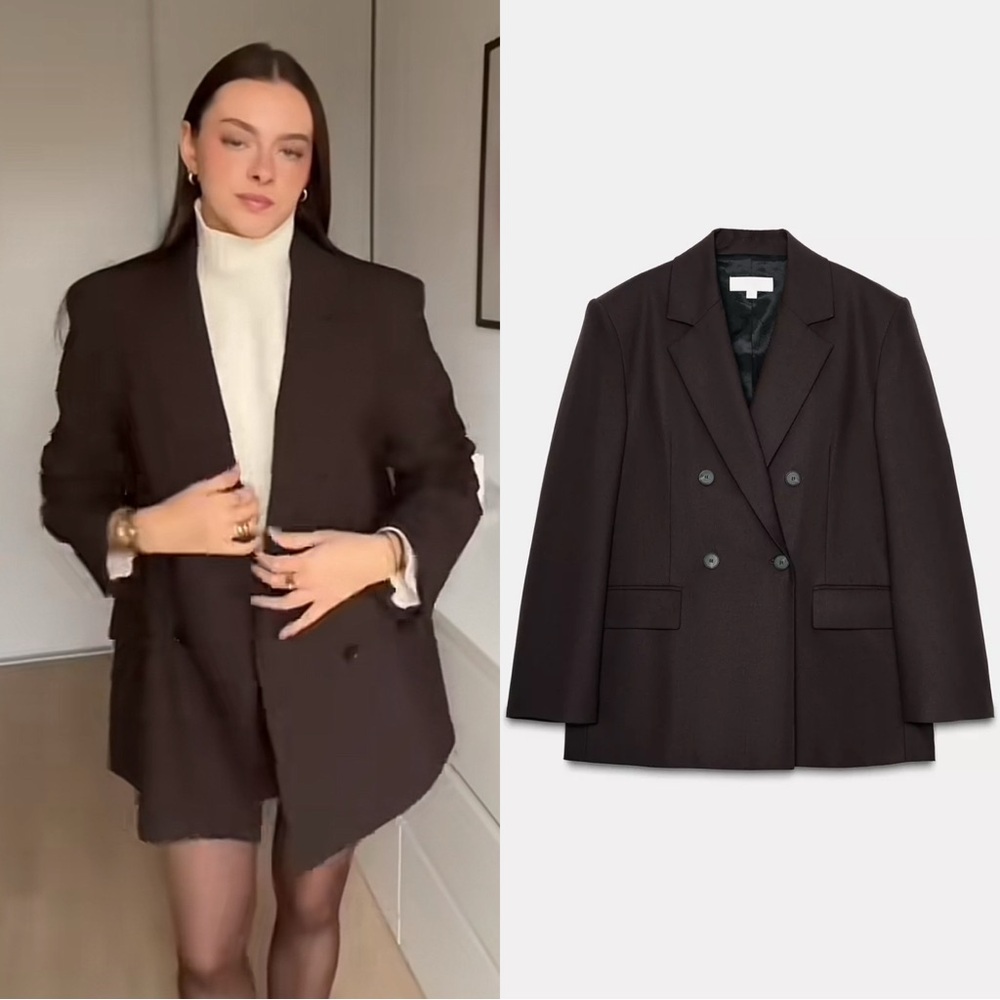 Zara Oversized Double-Breasted Blazer